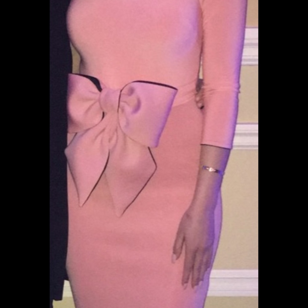 Private Label Blush Pink Midi Dress with Bow